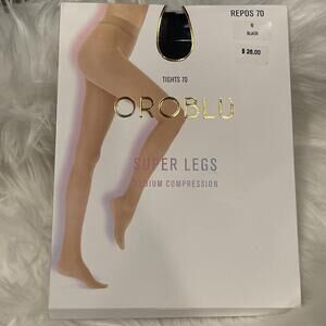 New Women's OROBLU  Repos 70 Super Legs Tights Size S Black
